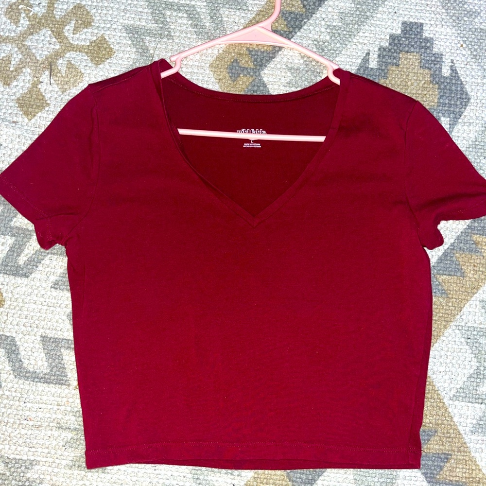 Maroon Crop Top